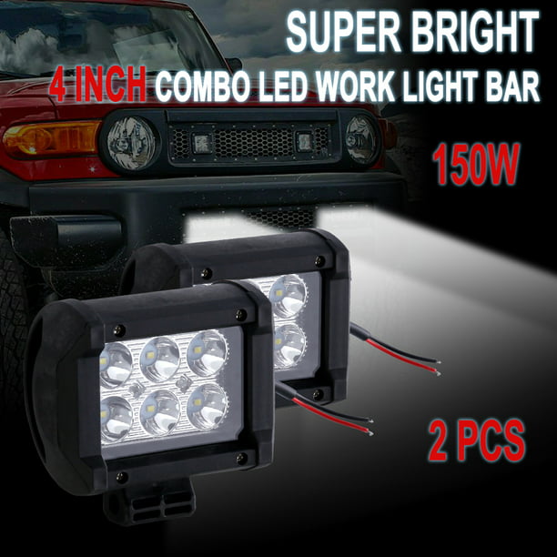 2X 4"inch 18W CREE LED Work Light Bar FLOOD Offroad ATV SUV 4WD Driving Boat UTE 